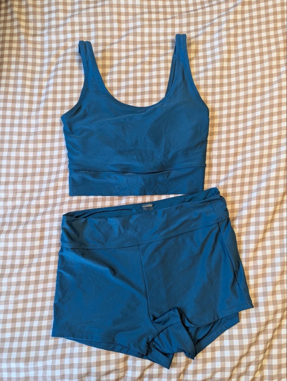 Old Navy Swim Set Midlini Crop Top And Boy Short Bottoms